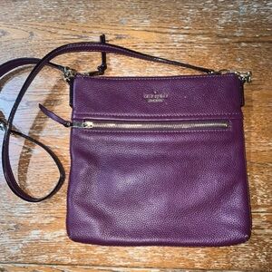 Kate Spade Jackson Street Melisse Plum Leather Crossbody Shoulder Bag